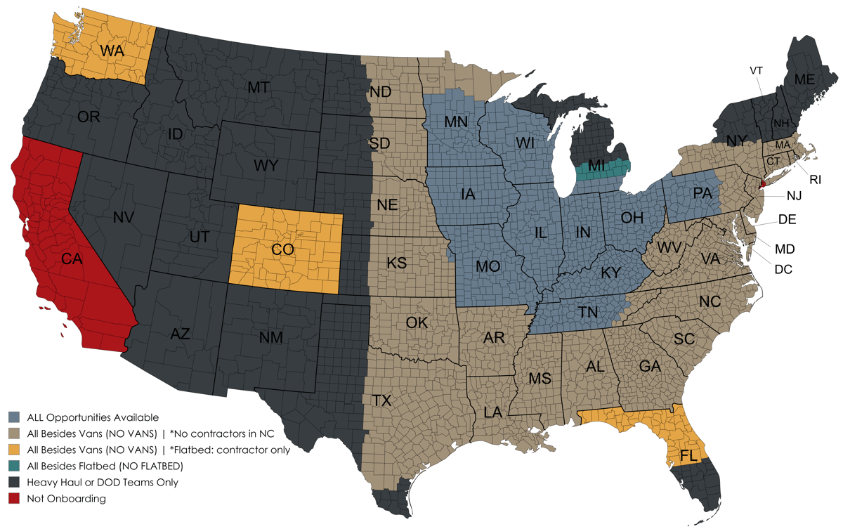Anderson Trucking Service (ATS) OTR Onboarding Areas