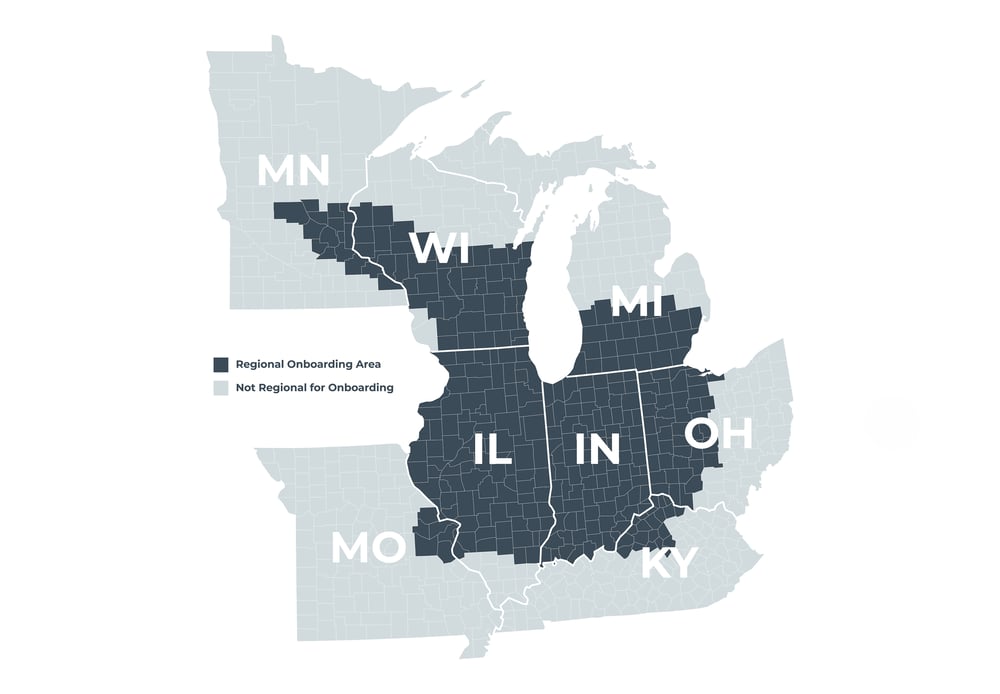 Midwest Regional Lease Onboarding Area Map